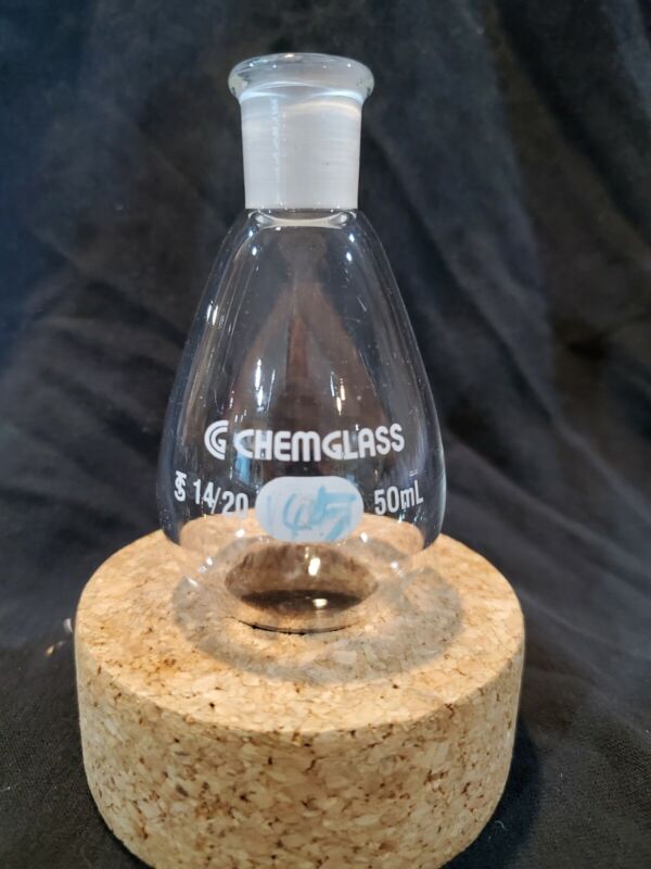 Chemglass CG-1512-55 50 ml Recovery Evaporating Flask  14/20 Neck          1014