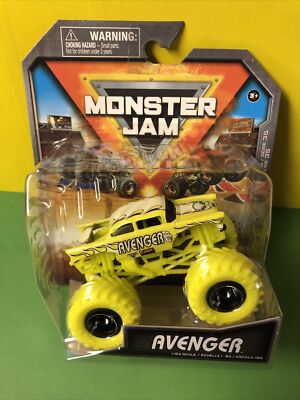 2024 Spin Master Monster Jam Truck AVENGER 1:64 Series 35 Over Charged Yellow