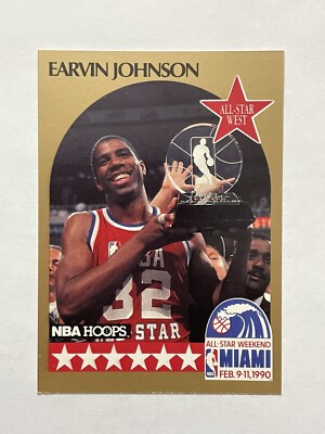 Magic Johnson NM/OB SHARP 1990 NBA Hoops All-Star #18 Los Angeles Lakers HOF