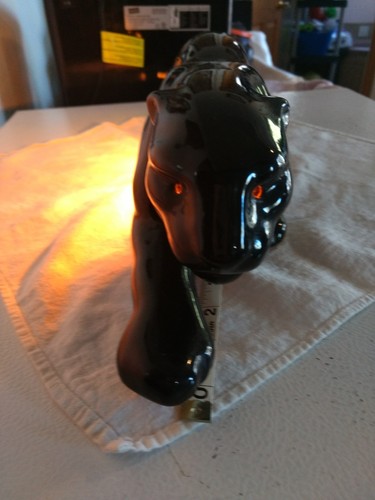 Vtg Mid Century Modern Eames Black Panther TV Ceramic Lamp Sleek Minimalist 21