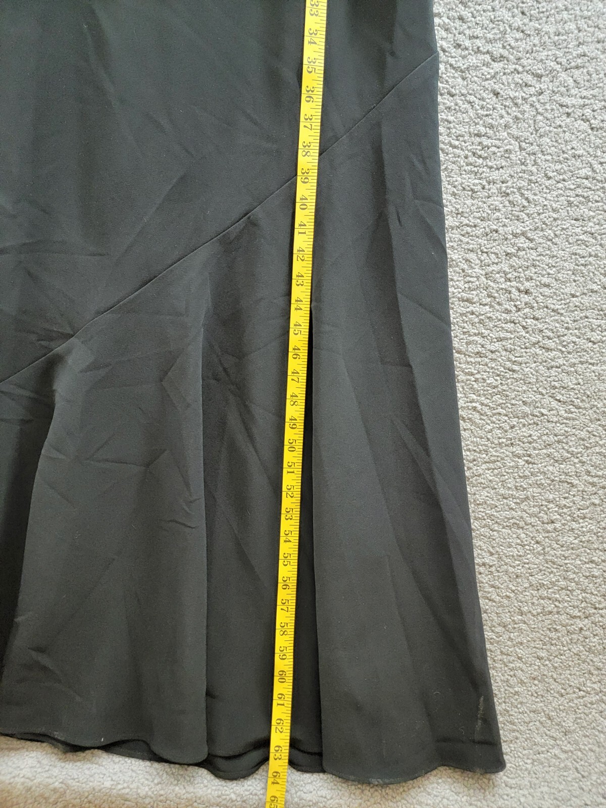 HALSTON Sybil Crepe Gown Women's 10 Black Solid One Shoulder Back Zip Closure - Picture 7 of 15