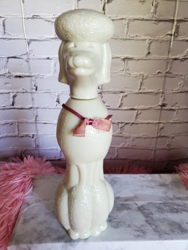 Avon Suzette The Poodle Decanter Field of Flowers Foaming Bath Oil