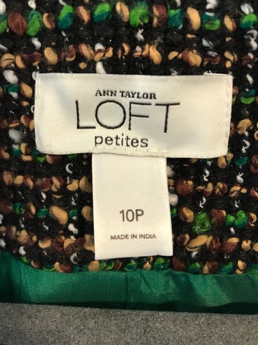 Ann Taylor Loft MULTICOLOR Tweed Blazer Jacket Top size 10Petite