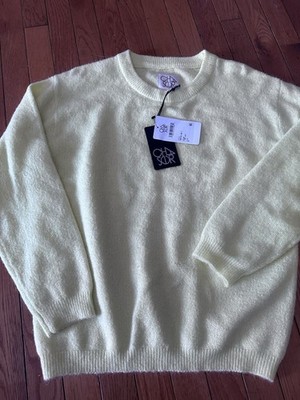 NWT Chaser M Mohair Blend Pullover Sweater Limelight Soft Crew Neck