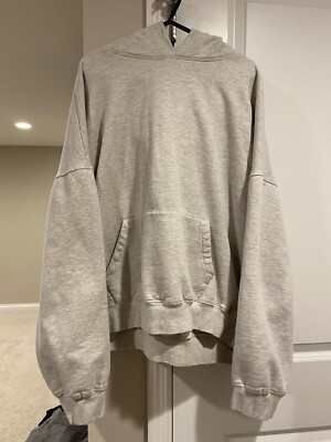 Men s Essential Grey Blank Heavyweight Cotton Hooded Sweatshirt Size XL