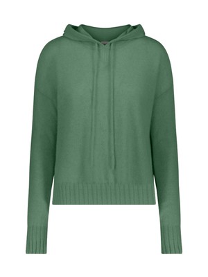 

Женский свитер с капюшоном MINNIEROSE Green Tie с потертыми краями и манжетами, Зеленый