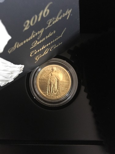 2016 W STANDING LIBERTY QUARTER GOLD CENTENNIAL COMMEMORATIVE COIN W/ OGP 16XC