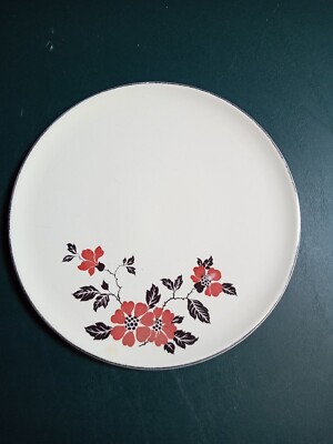 VTG Hall China - Red Poppy 9'' Cake Plate