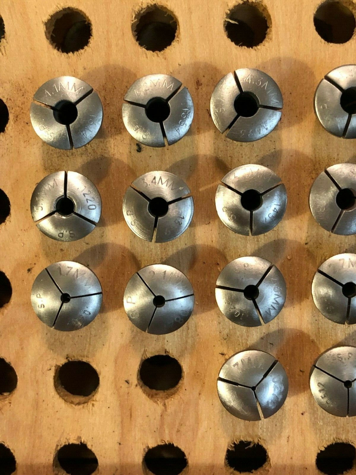 SHERLINE LATHE COLLETS ("8mm WW" AS STATED S.P.) VARIOUS SIZES SOLD INDIVIDUALLY