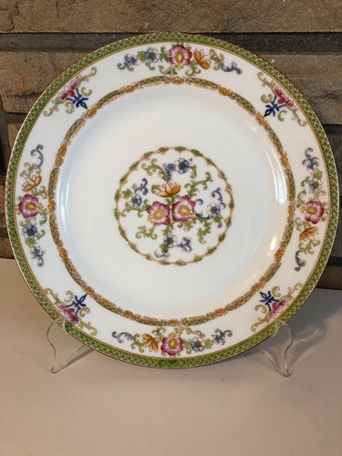 8 Noritake Nippon Morimura Pale Green Kiva Design Japan China Dinner Plates