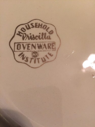 Homer Laughlin PRISCILLA Roses Pie Plate Ovenware Kitchen Kraft Oven USA Pottery