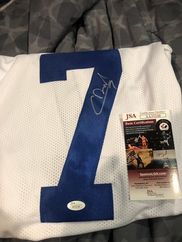 COOPER RUSH SIGNED AUTOGRAPHED DALLAS COWBOYS #7 WHITE JERSEY COA