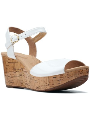 

КОЛЛЕКЦИЯ ОТ CLARKS Женские белые 1 босоножки на танкетке Mystic на пробковой платформе, Белый, 26160402