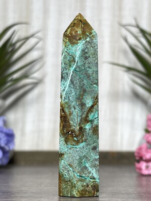 PHOENIX TOWER -Mineral Chrysocolla Malachite Turquoise Crystal Point Copper Ore