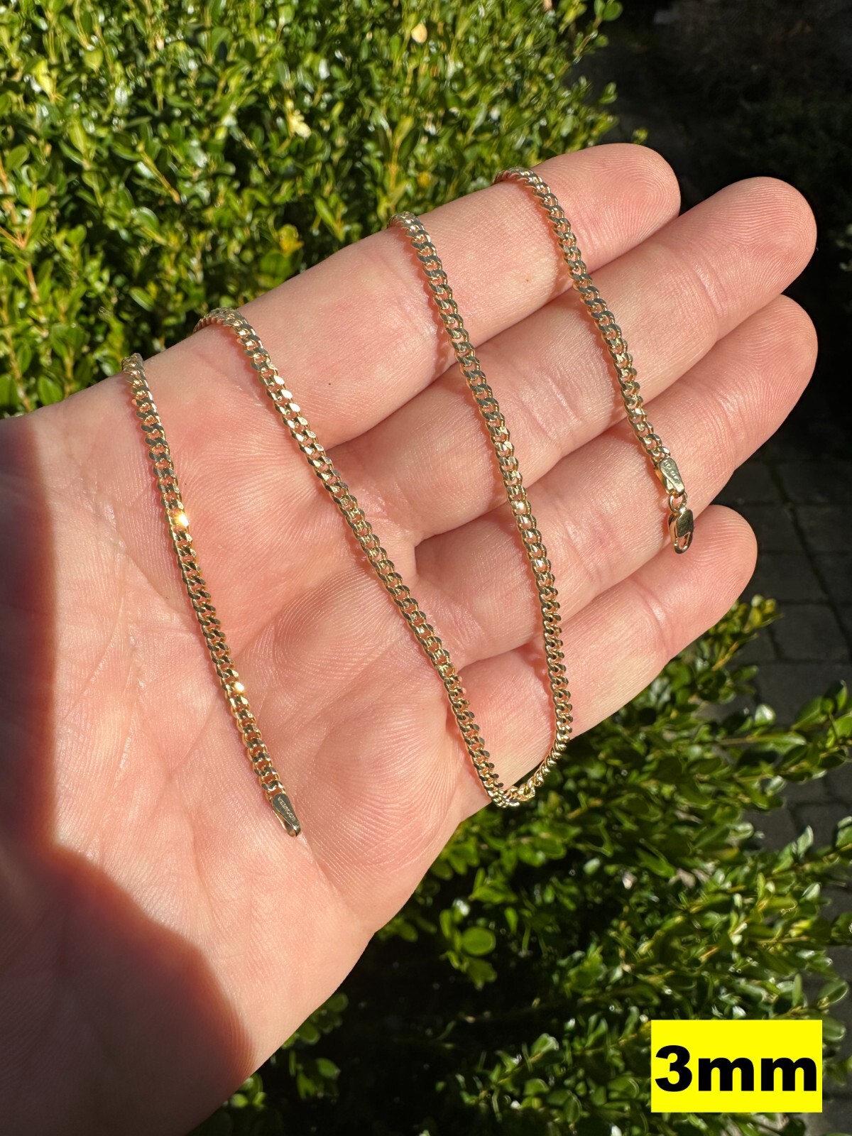 Pre-owned Silver Men's Ladies Solid 14k Yellow Gold Micro 1.5-3mm Miami Cuban Link Chain Necklace