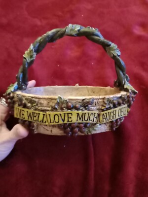Beautiful Grape Design Live Well Love Much Laugh Often Basket