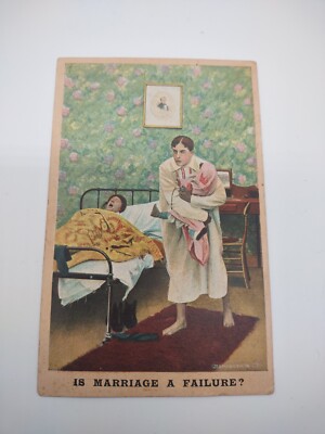 IS MARRIAGE A FAILURE? - PRE-1908 POSTCARD - BAMFORTH & Co SERIES NO. 1047
