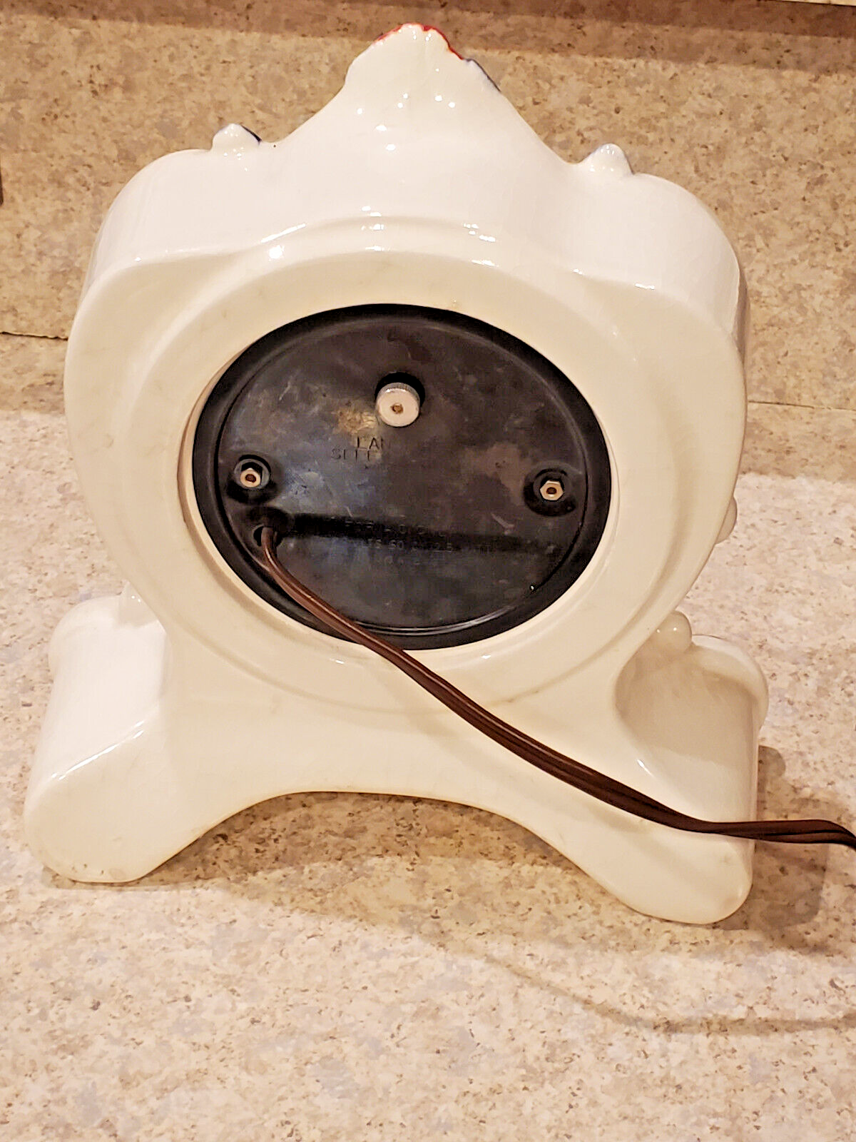 Vintage LANSHIRE Porcelain Blue Electric Clock Working