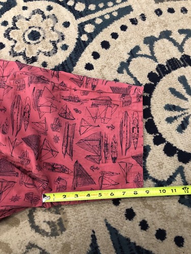 POLO RALPH LAUREN Pink Naval Tailors Print Straight Fit Shorts Pants Size 36 EUC