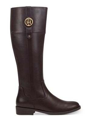 

TOMMY HILFIGER Женские коричневые сапоги с логотипом Imina Round Toe Riding Boot, Коричневый, TWIMINA