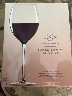 3 Lenox Tuscany Classics Wine Grand Bordeaux Glasses 27 Oz. 10.75   NEW OPEN BOX