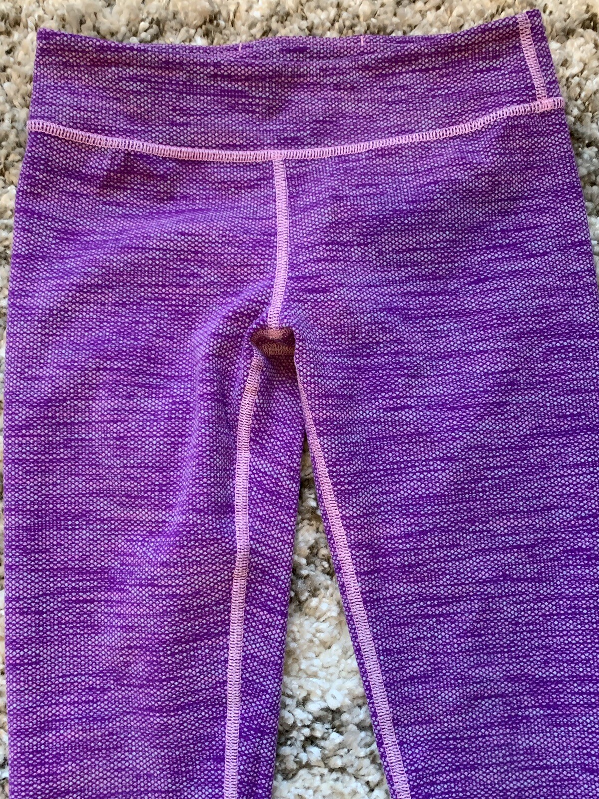 Ivivva by Lululemon Girls Rhythmic Crop Leggings Girl's Size 10 Purple Textured
