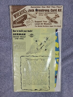 Airplane Toy Jack Armstrong Tru-Flite Model German FockeWulf GM Cereal  44 Repro