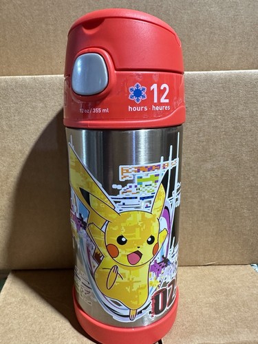 Thermos. Pokemon. Stainless Steel. 12oz. Built-in Straw