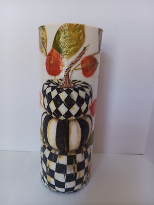 FITS WITH MACKENZIE -CHILD'S PUMPKIN GLASS 9 1/2'' VASE, MADE BY ME