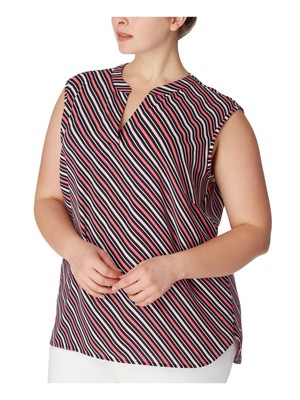 

ANNE KLEIN Женский розовый топ без рукавов с закругленными краями Hi-Lo Plus