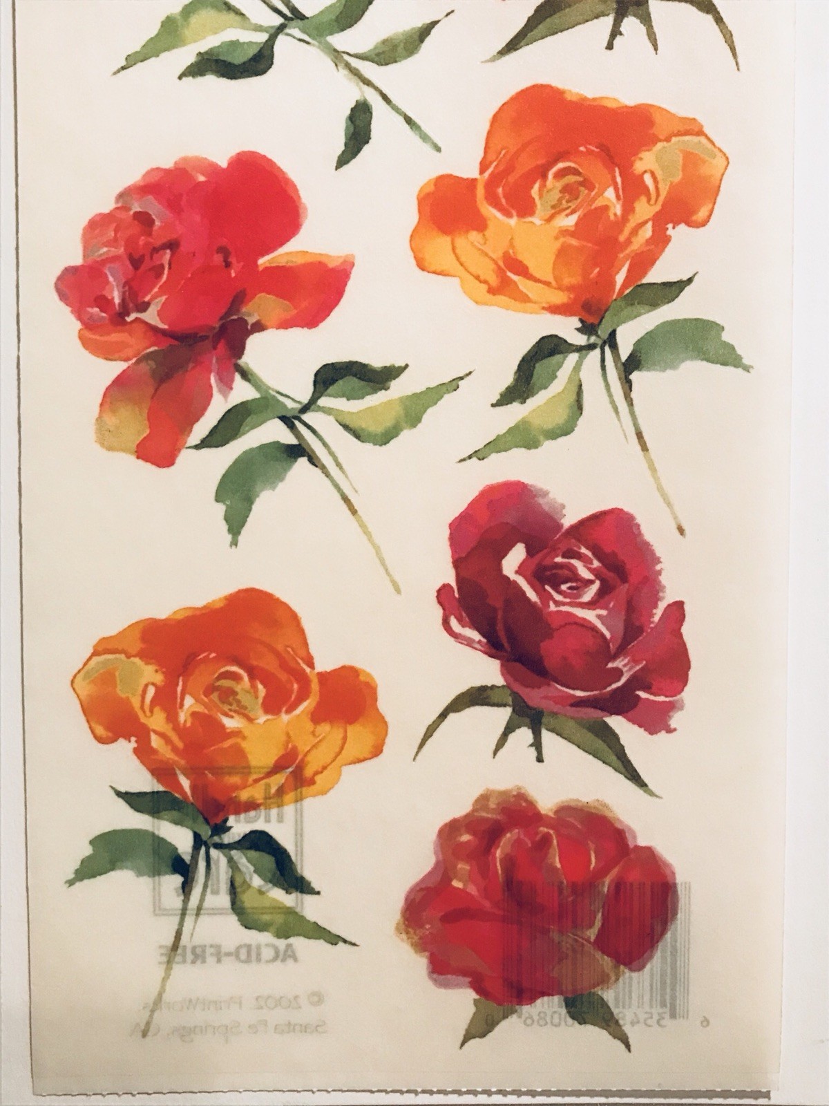 PRINTWORKS GRANDMOTHER'S ROSES VELLUM THEMED STICKERS 5X12 IN. SHEET GARDEN