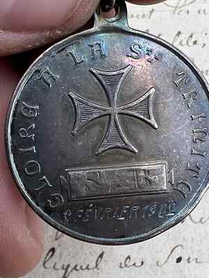 RARE Médaille VIERGE MARIE  argent massif religion silver catholic medal 1902