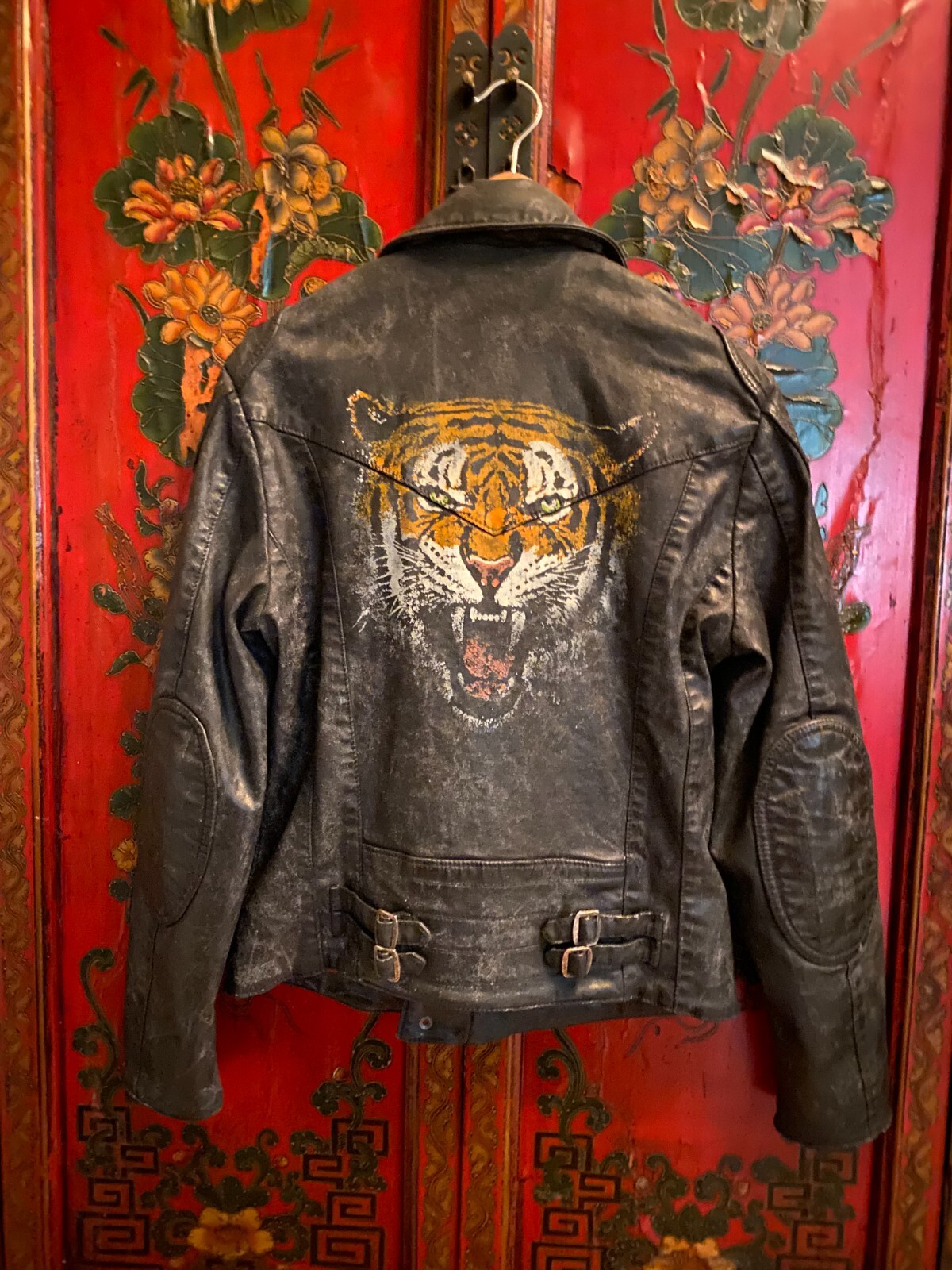 Rare Polo Ralph Lauren Motorcycle Jacket Tiger Waxed Denim Rare Polo Ralph Lauren Motorcycle Jacket Tiger Waxed Denim