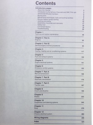 1988 1989 1990 CHEVY & GMC Pick-ups; full-size; 2/4WD V6 & V8 gas; repair manual