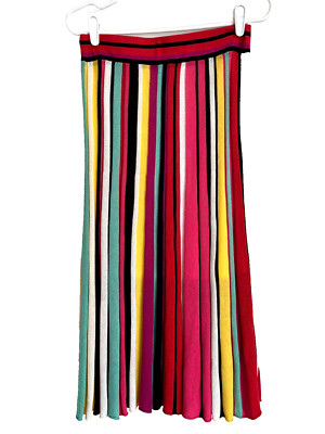 NYC 7th AVENUE DESIGN STUDIO Colorful Striped Sweater Maxi Long Skirt Sz S