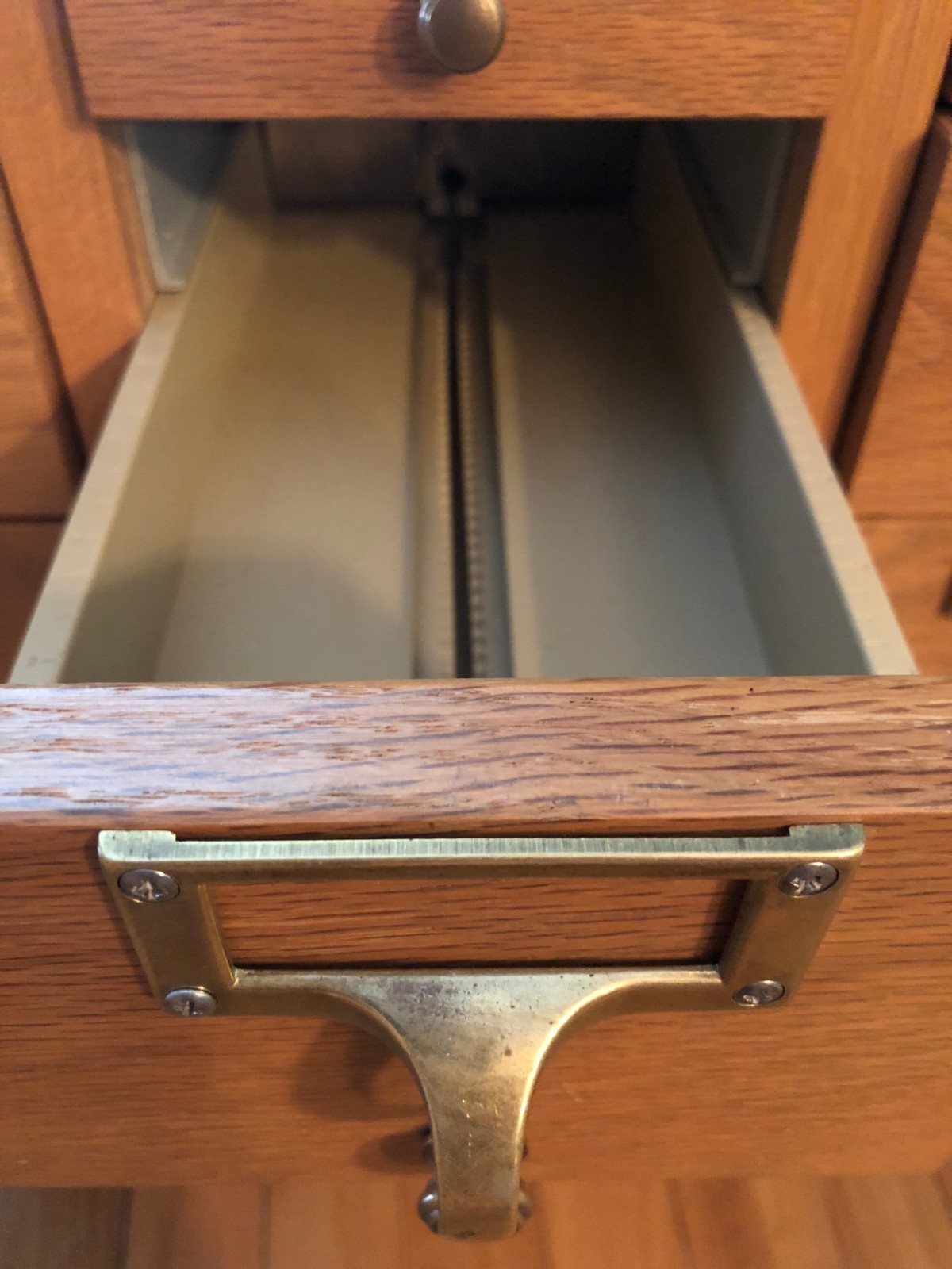 Vintage 12 Drawer Library Card Catalog Index File Cabinet Wood on wheels