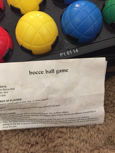 Pier 1 Imports Bocce Ball Game -10 Pc Set W/ Nylon Carrying Case