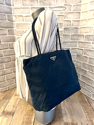 PRADA Tessuto CITY NYLON Triple Compartmen Dark BLUE Shoulder Bag