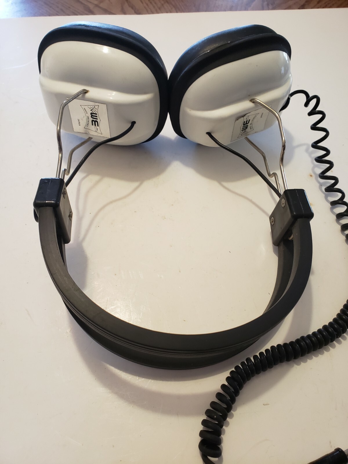 Vintage White Metal Detector Headphones With 5 8 Rca Jack
