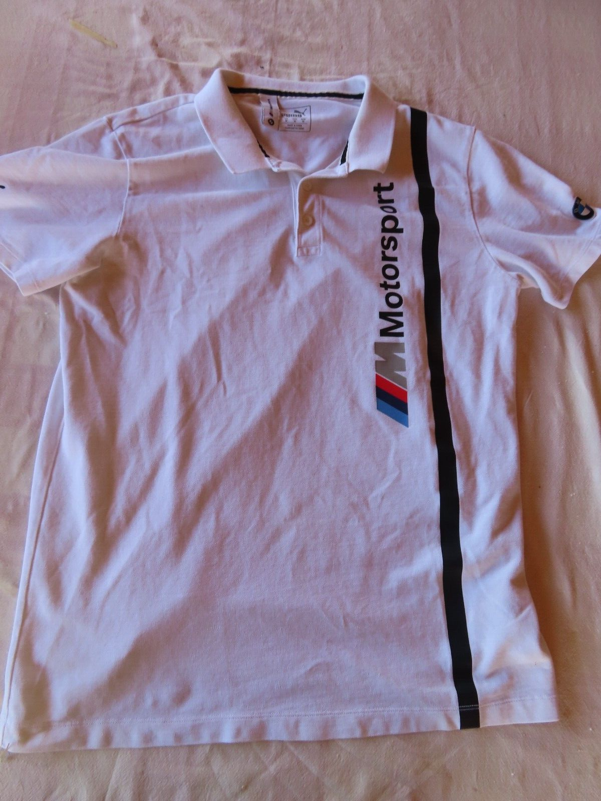 Puma BMW Motorsport white polo shirt sz M