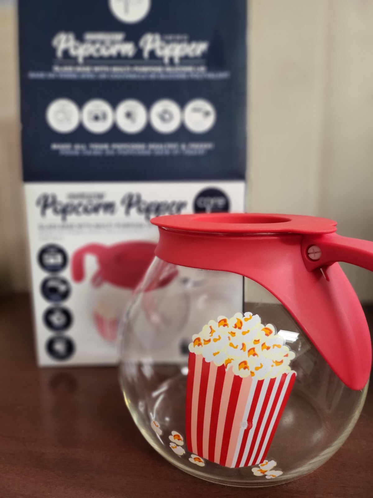 Gourmet Popcorn Popper 3 Qt Microwave Safe BPA & Lead Free NIOB    Core Kitchen