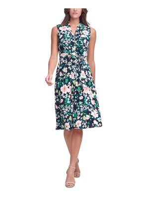 

TOMMY HILFIGER Женское синее платье длиной до колена без рукавов с завязками из искусственного запаха, Синий