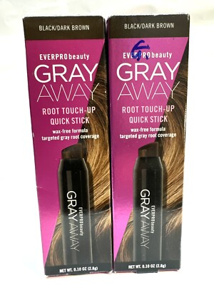 2 everpro touch up stick black/dark brown gray away 0.10oz ea scuffed box