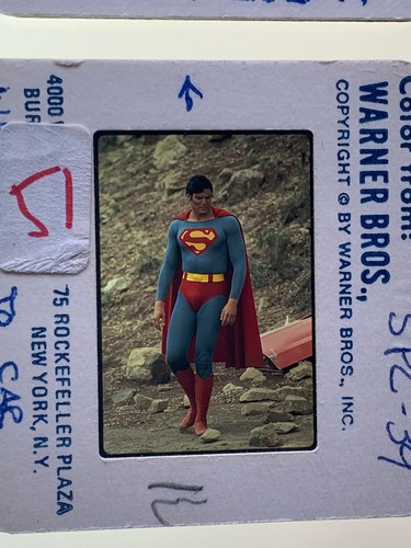 4 Superman Movie 35mm Photo Slides Press Promo Warner Bros Vintage Lot #1