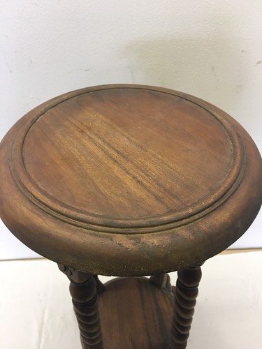 Victorian Carved Hand Made Mahogany WoodOpen Barley Twist Plant Stand Table