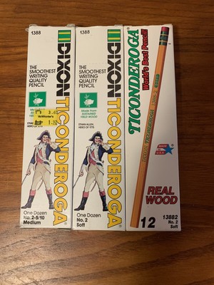 Dixon Ticonderoga Pencils 1388 Soft & Medium New Unsharpened 25 Total