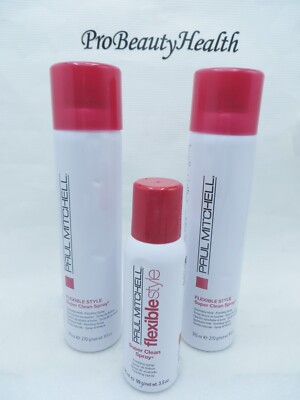 PAUL MITCHELL SUPER CLEAN Spray 9.5 oz with travel size 3.5 oz 3 Bottles