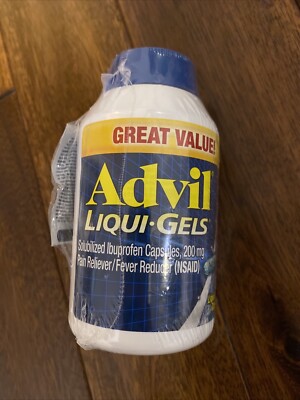 Advil Liqui-Gels Ibuprofen 200mg Pain Fever Reducer 200 Capsules Exp 4/2025