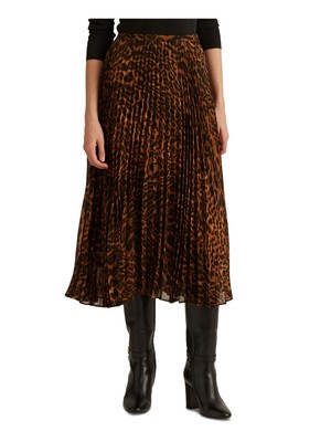 

RALPH LAUREN Женская коричневая юбка-миди с подкладкой для работы на работу Юбка-трапеция Petites, Коричневый