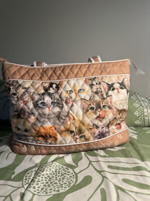 New Kayomi Harai Cats With Purr-sonality Quilted Tote Bag by Bradford Exchange